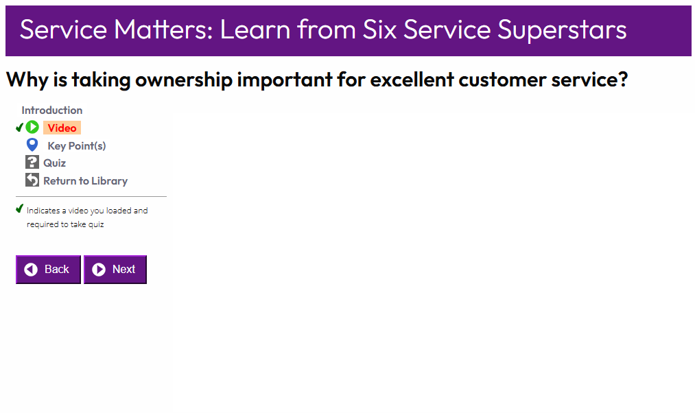 Service Matters Video player customer service
