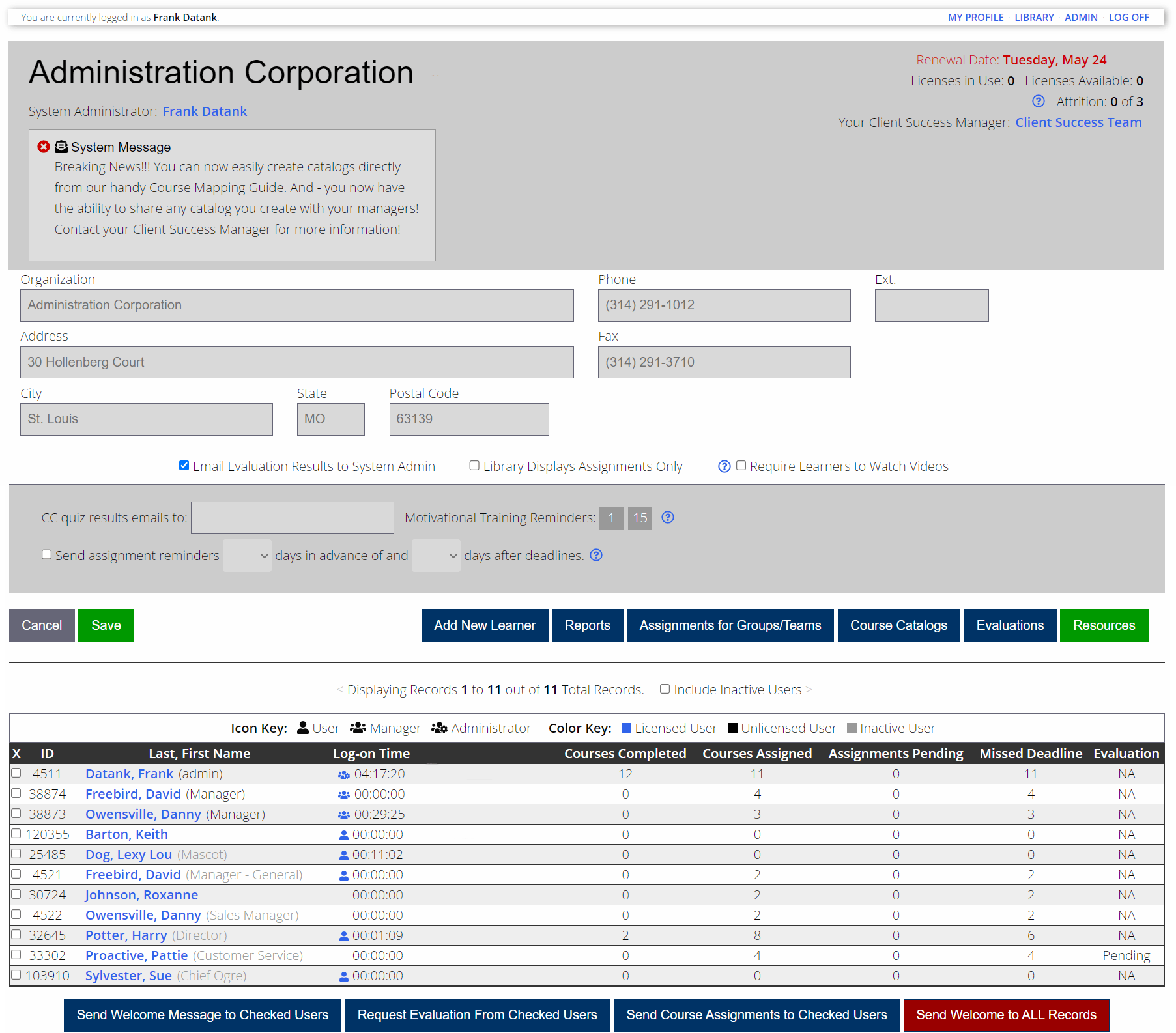 Admin Corp