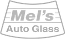 mel's auto glass logo grayscale