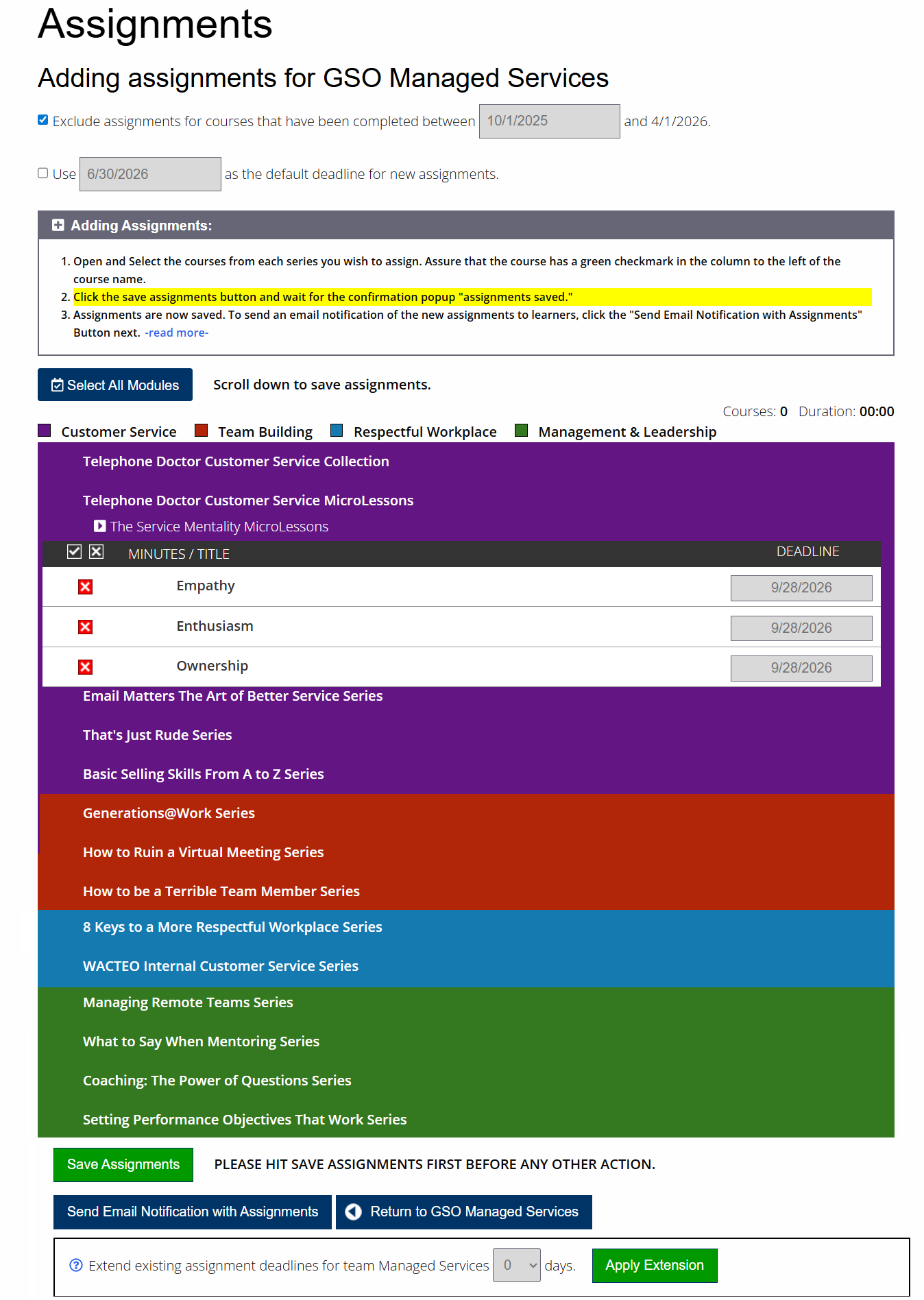 serviceskills.net admin assignments TeamID= ()